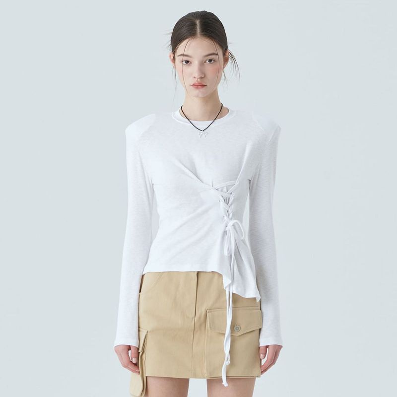 MOIFAIRE(モイフェア)の「CORSET UNBALANCE TOP / WHITE(Tops)」