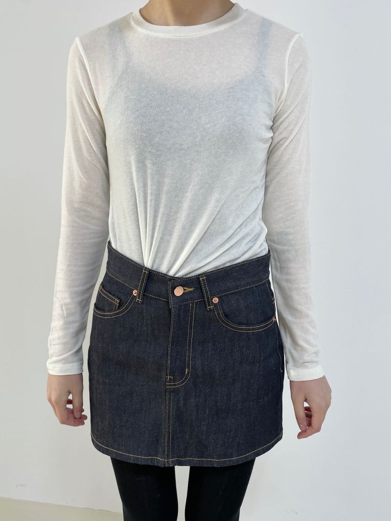 Cookie deep non-fade denim skirt