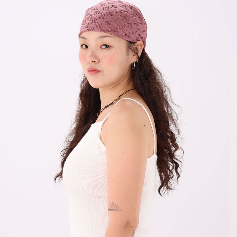 indi pink knit bandana