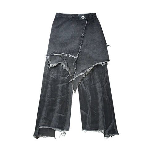 ?SAMA GREY DIRTY SKIRT PANTS