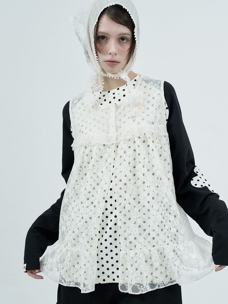 lace ruffle flare shirts