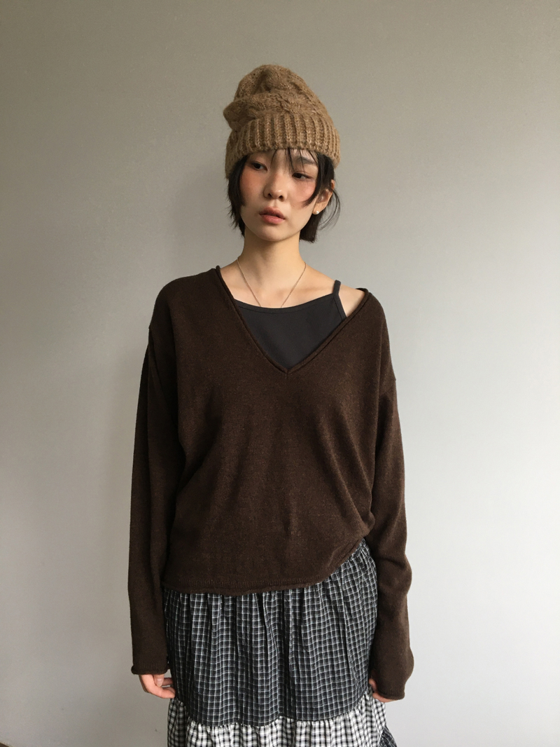 Luro V-neck knit (8color)