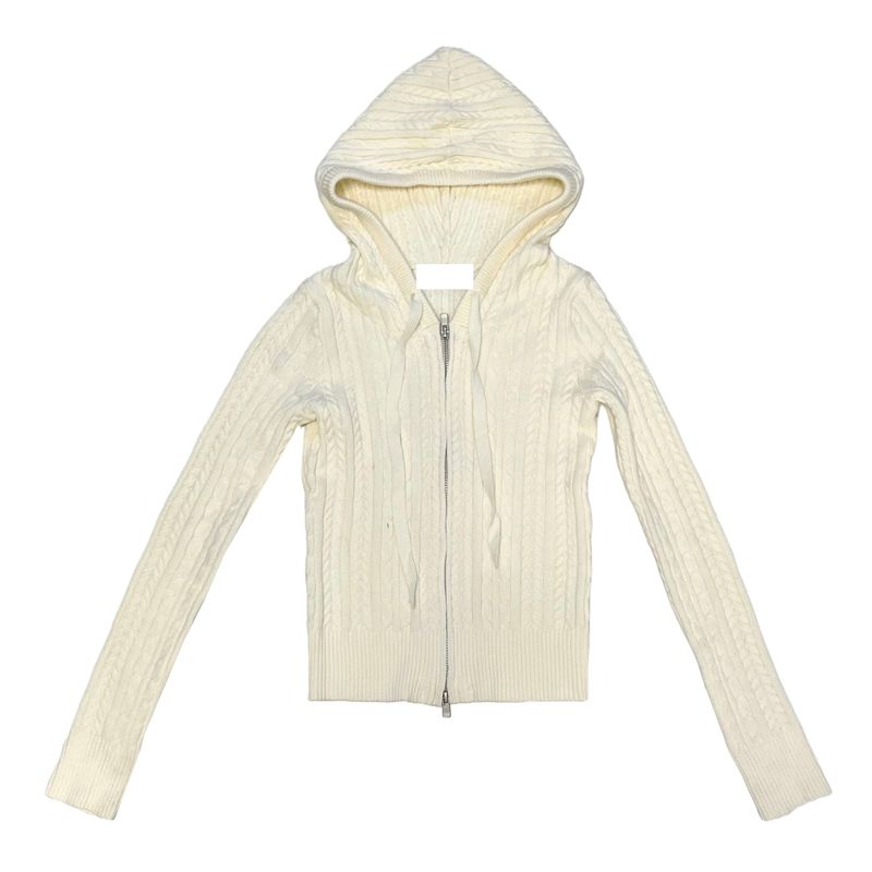 Tweedy knit zip up