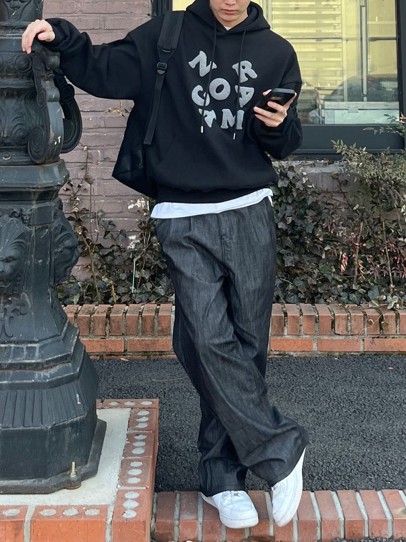Alphabet embroidered Hooded