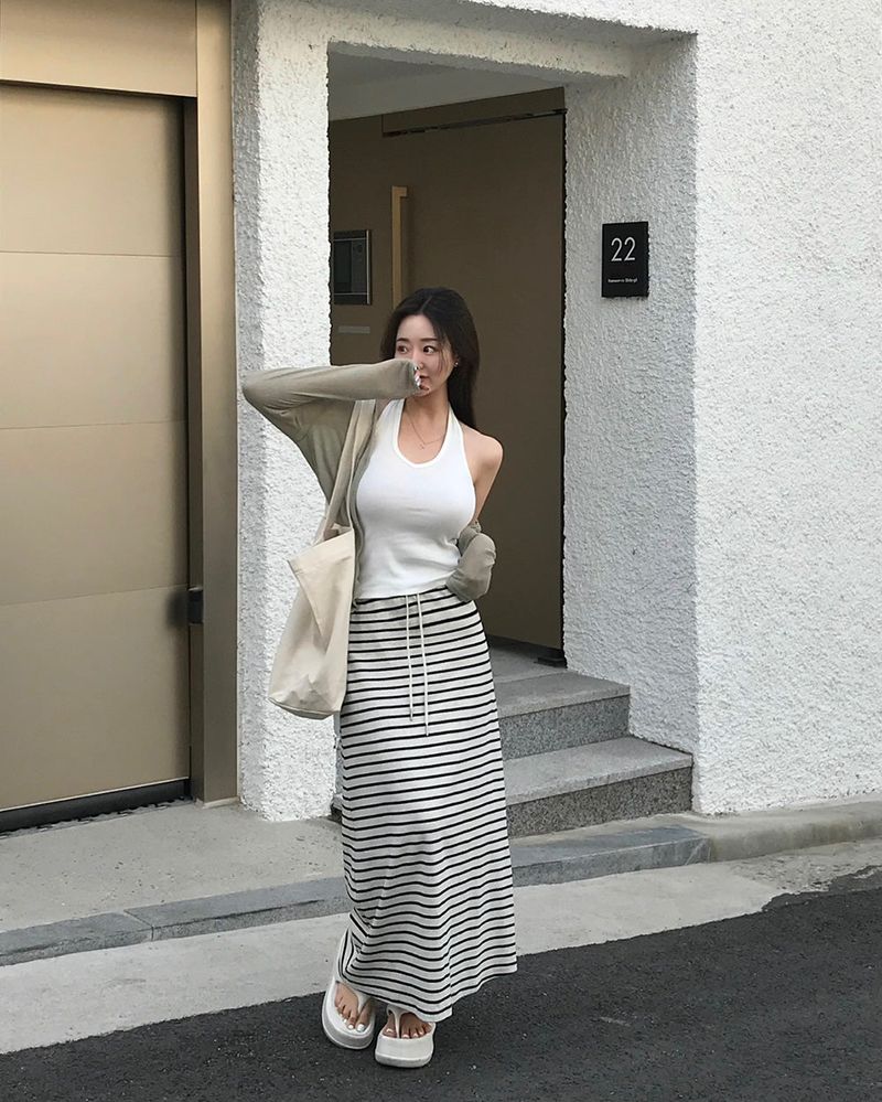 [MADE] Maxi-Striped Long Skirt