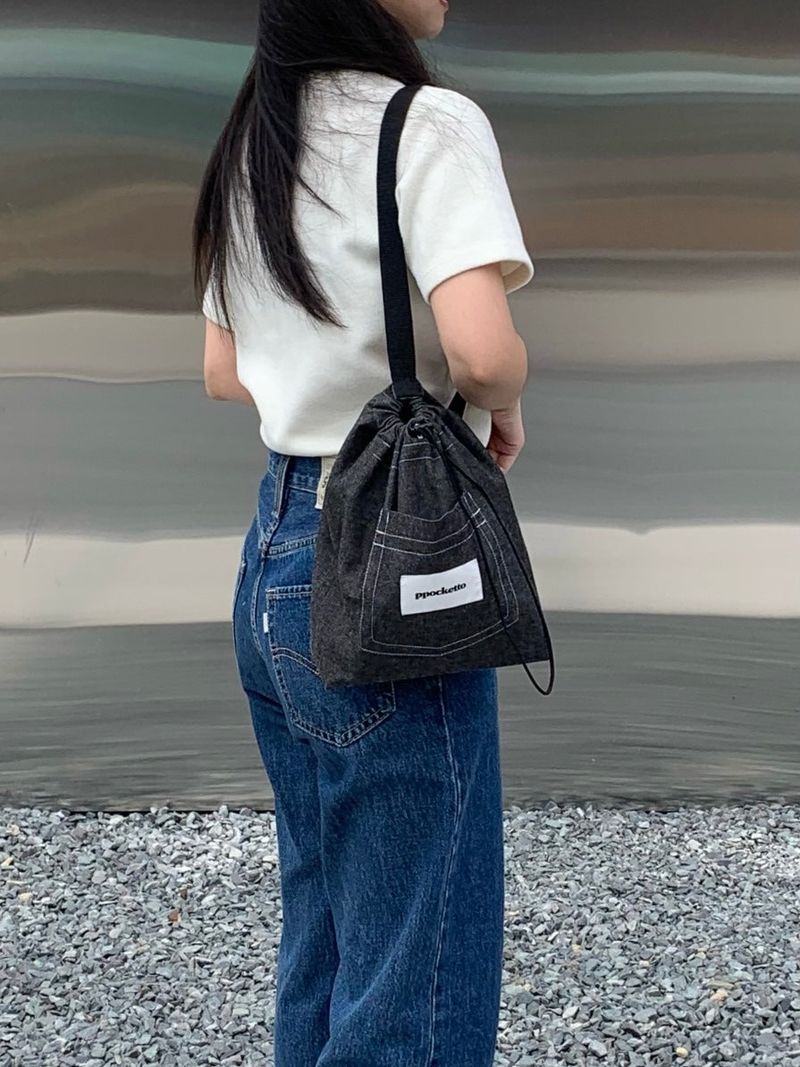 ppocketto sling bag - black denim