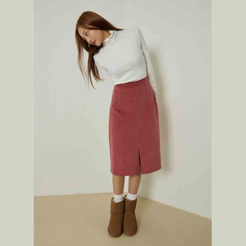 Ebony shirring turtleneck top (white)