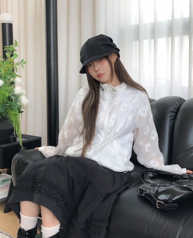 ULAN(ユレン)の「ローピンフラワーシースルーウインドブレーカージャンパー(ジャケット/アウター)」