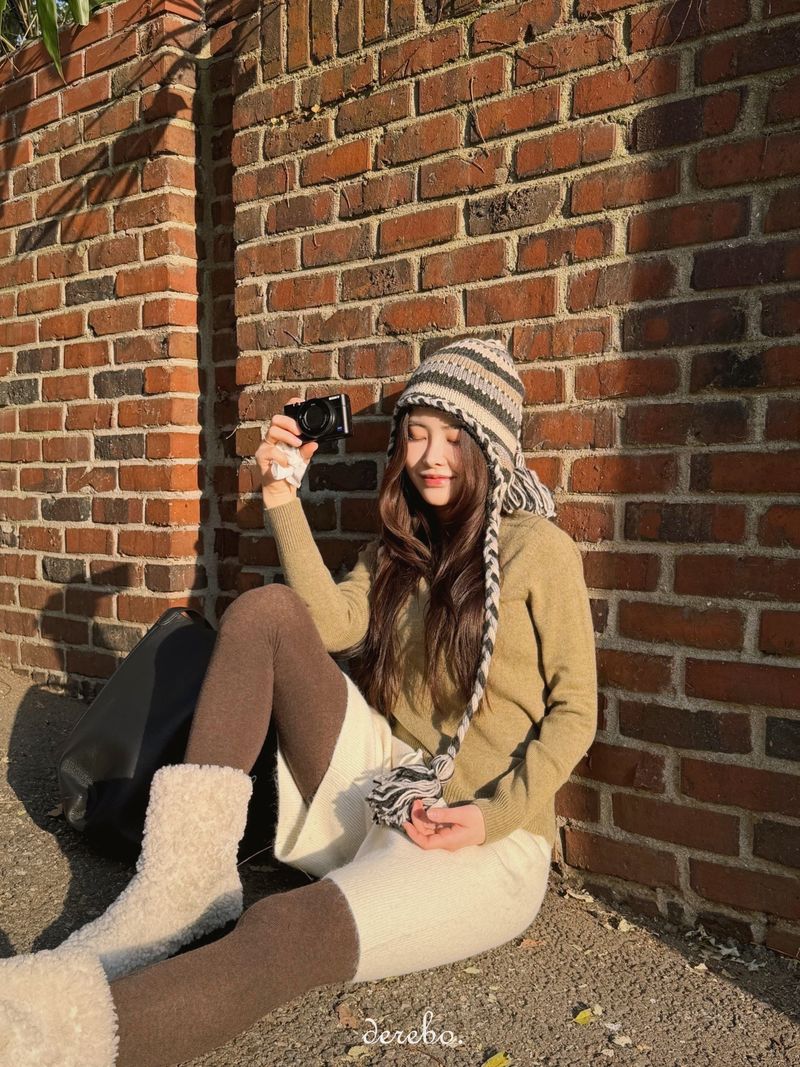 handmade stripe knit hat