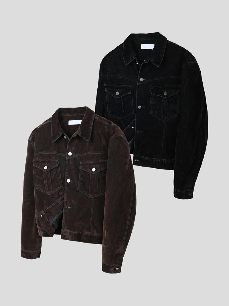 [SET UP가능] Velvet denim western jacket(2color)