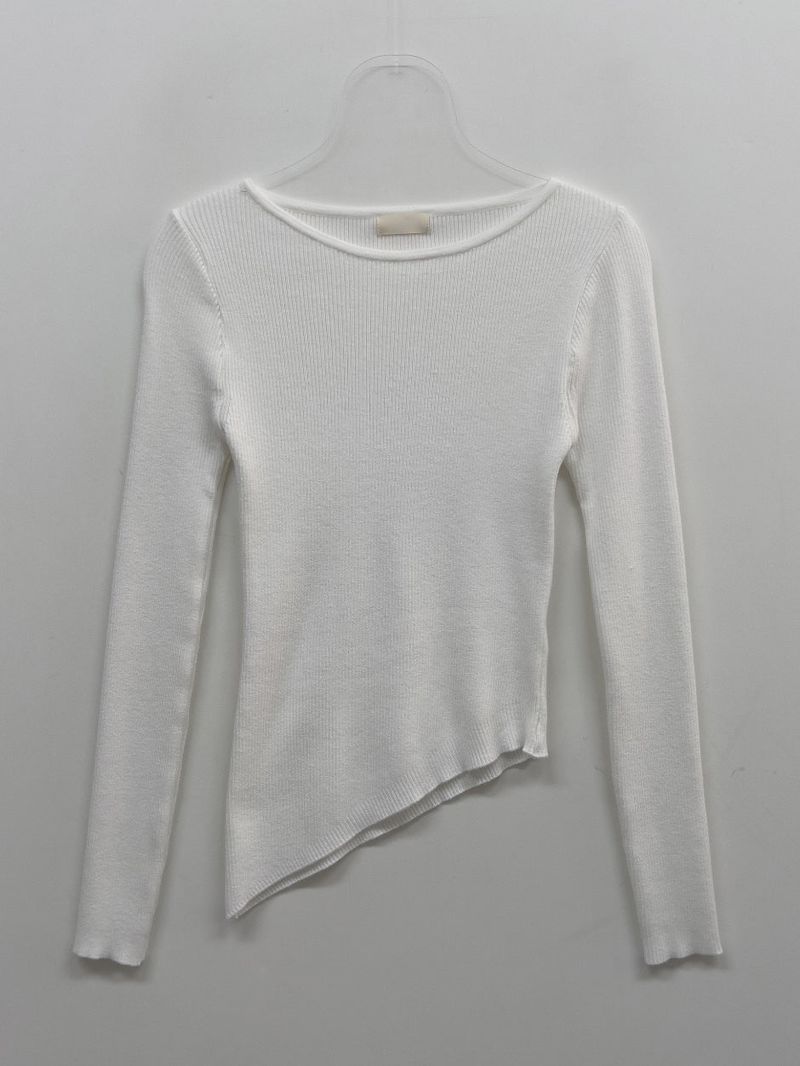 Ruby Unbalanced Ribbed T-shirt
