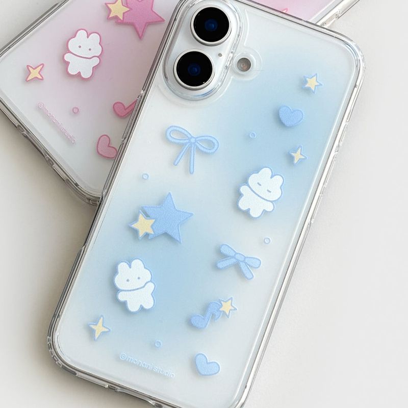 [Gel-hard] Star cat Phone case (Blue) (only case)