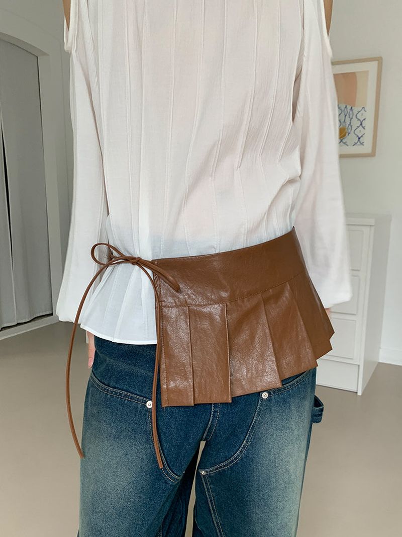 JAZZ THE ORDER(ジャズ ザ オーダー)の「PLEATS LEATHER BELT SKIRT (2C)(Skirts)」