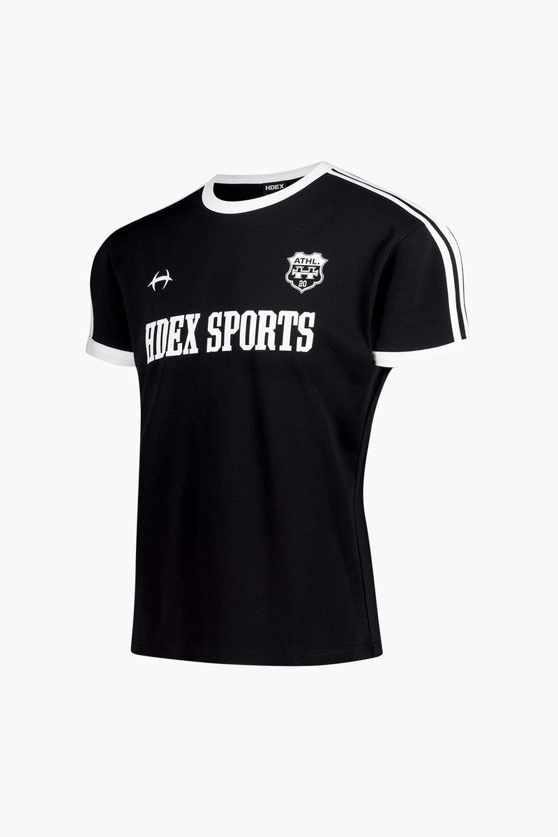 Sporty Ringer Muscle Fit Short Sleeve Black