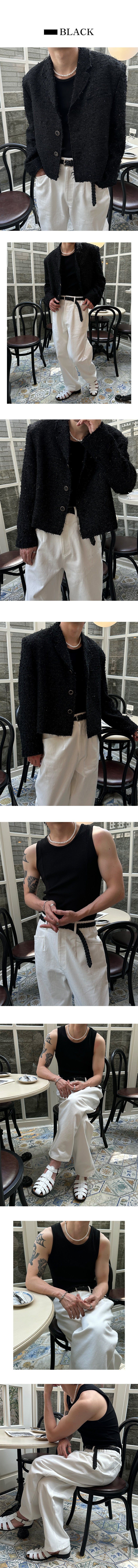 [PREMIUM] Crush glitter tweed jacket(2color)
