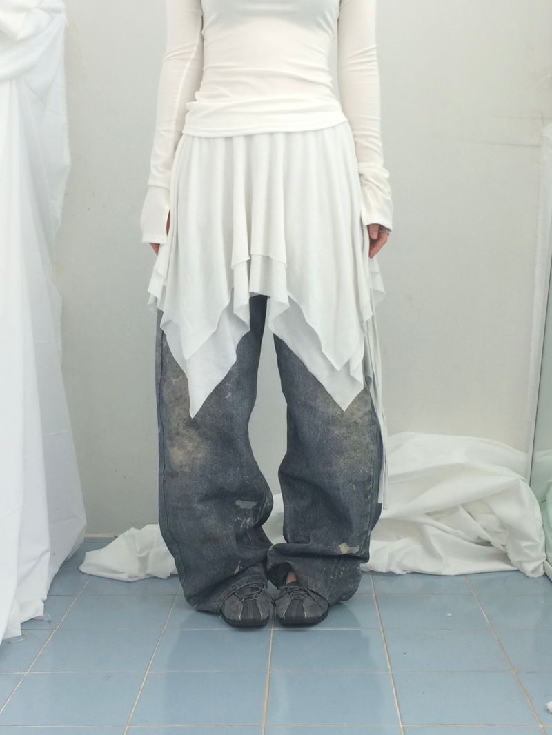 rough-washed vintage denim