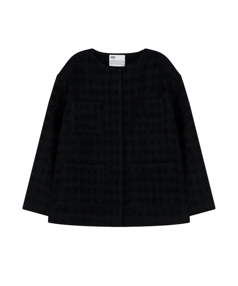 [Unisex] Over Fit Tweed Jacket Black