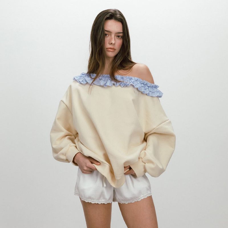 SATIN LACE SHORTS / IVORY