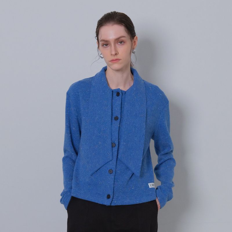 Blue Tie Knit Cardigan
