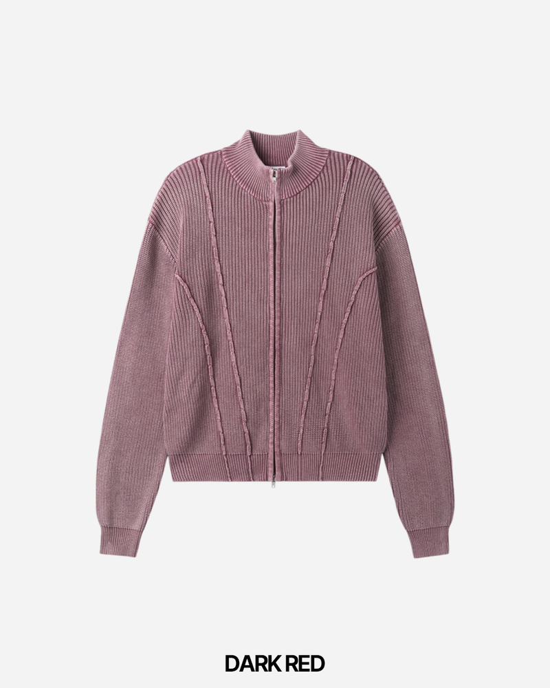 Curve Pigment Knit Zip-Up