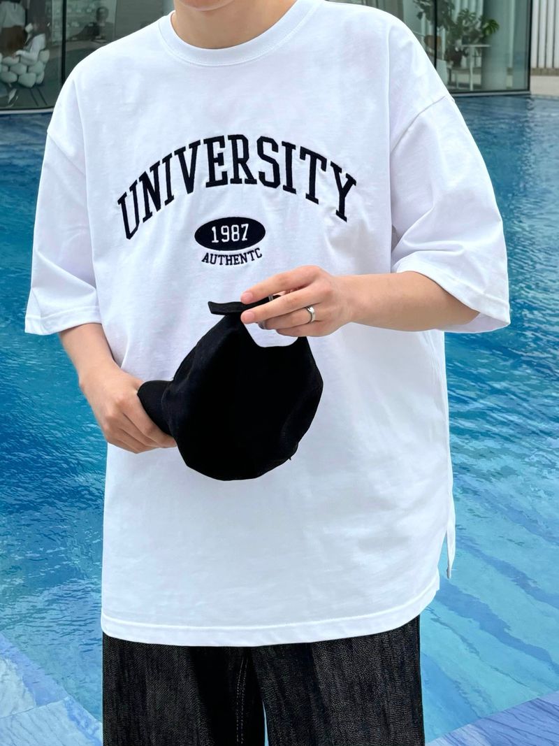 1987 Overfit Embroidered University Short Sleeves