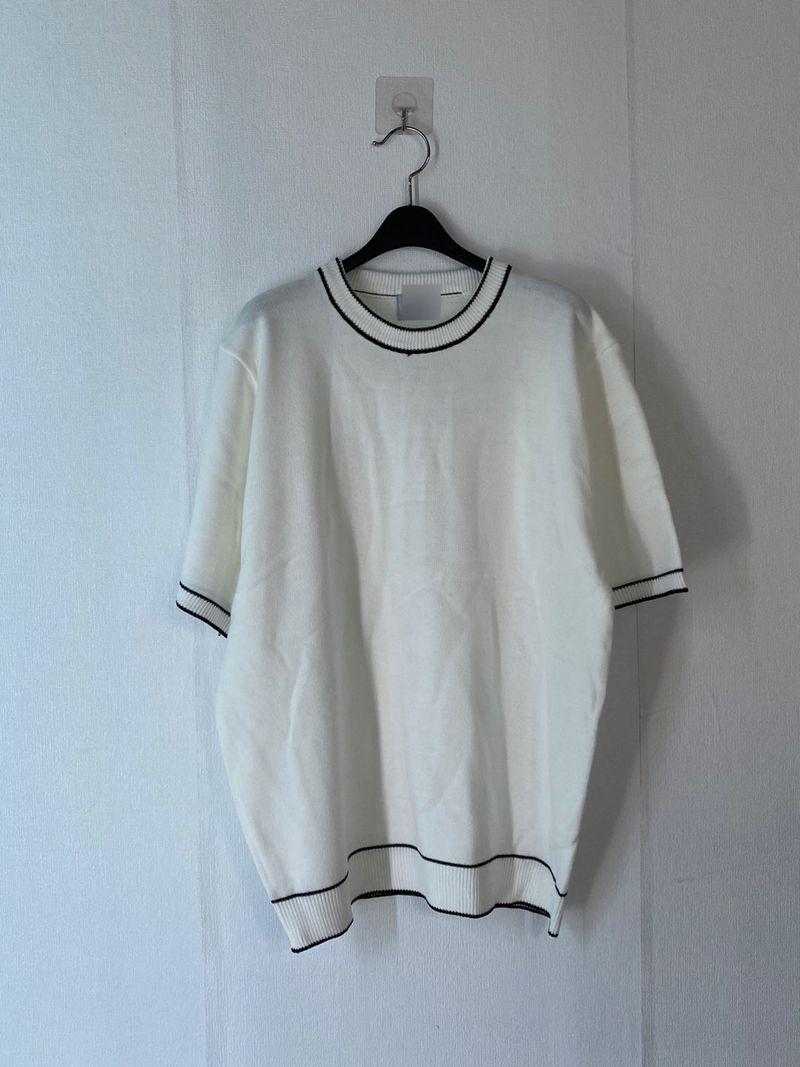Color linen short sleeve knit 4C