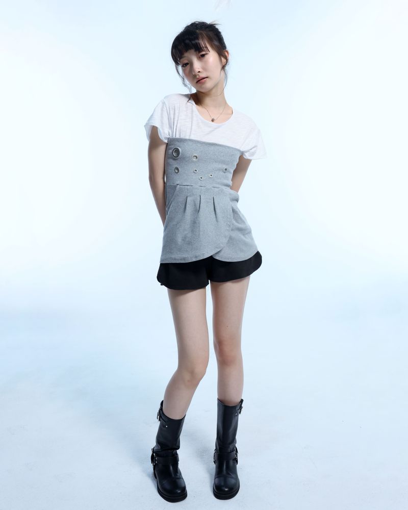 Eyelet 2 - Way Wrap Skirt - Gray