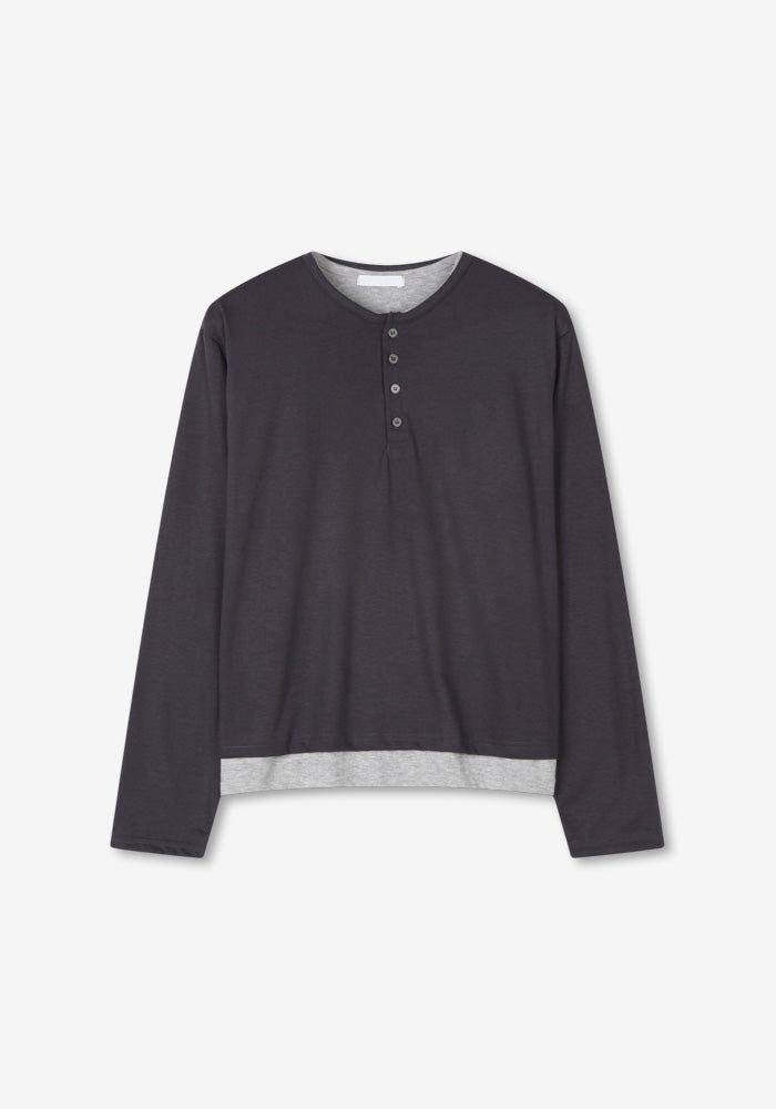 ROR Henry Neck Layered Crop T-shirt
