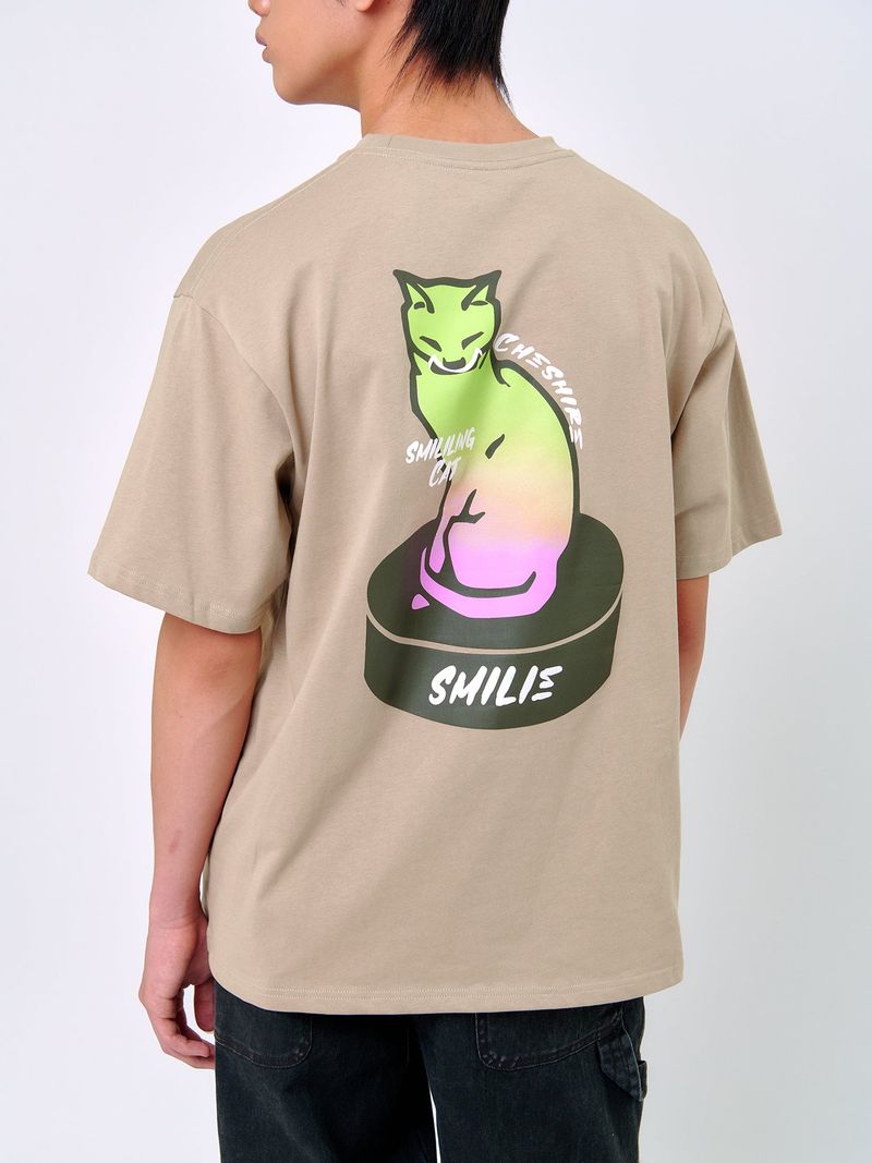 SMILING CAT T-SHIRT_Sand Beige