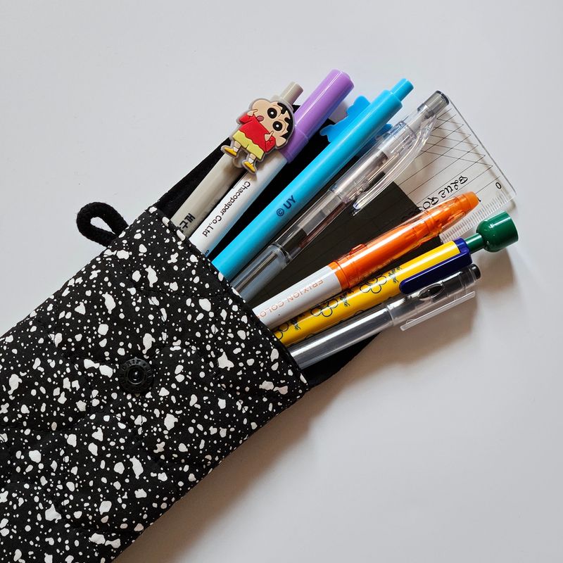 Pencil Pouch_Quilted Heart White