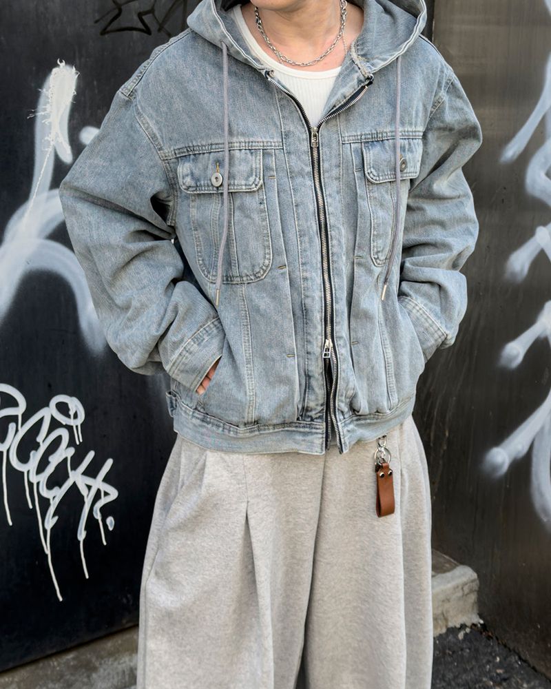 Carven Hooded Trucker Denim Jacket