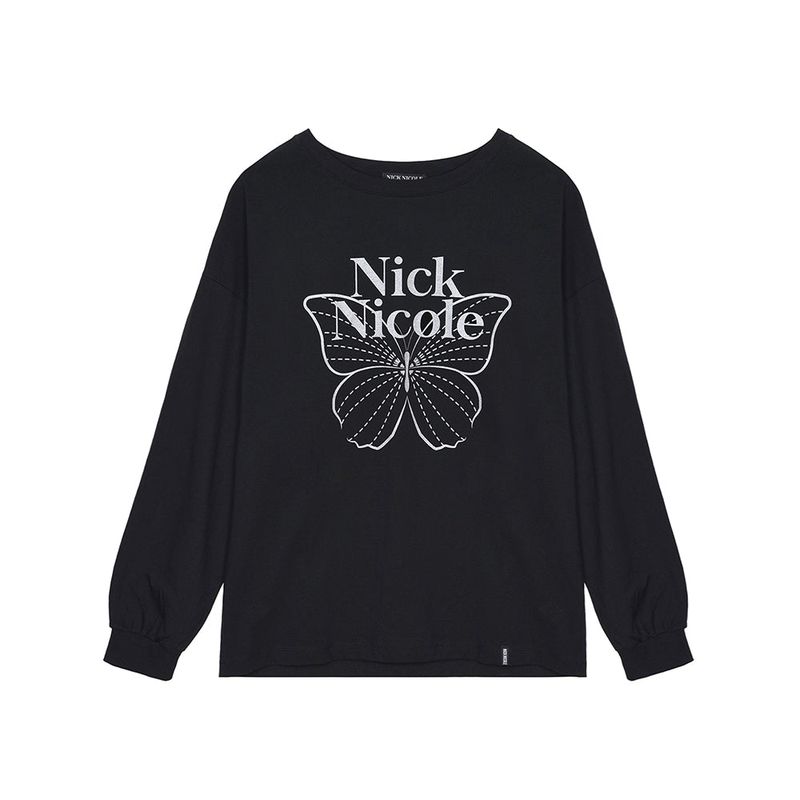 NICK&NICOLE(ニック&ニコール)の「BUTTERFLY SIGNATURE LS TOP_BLACK SILVER(Tops)」