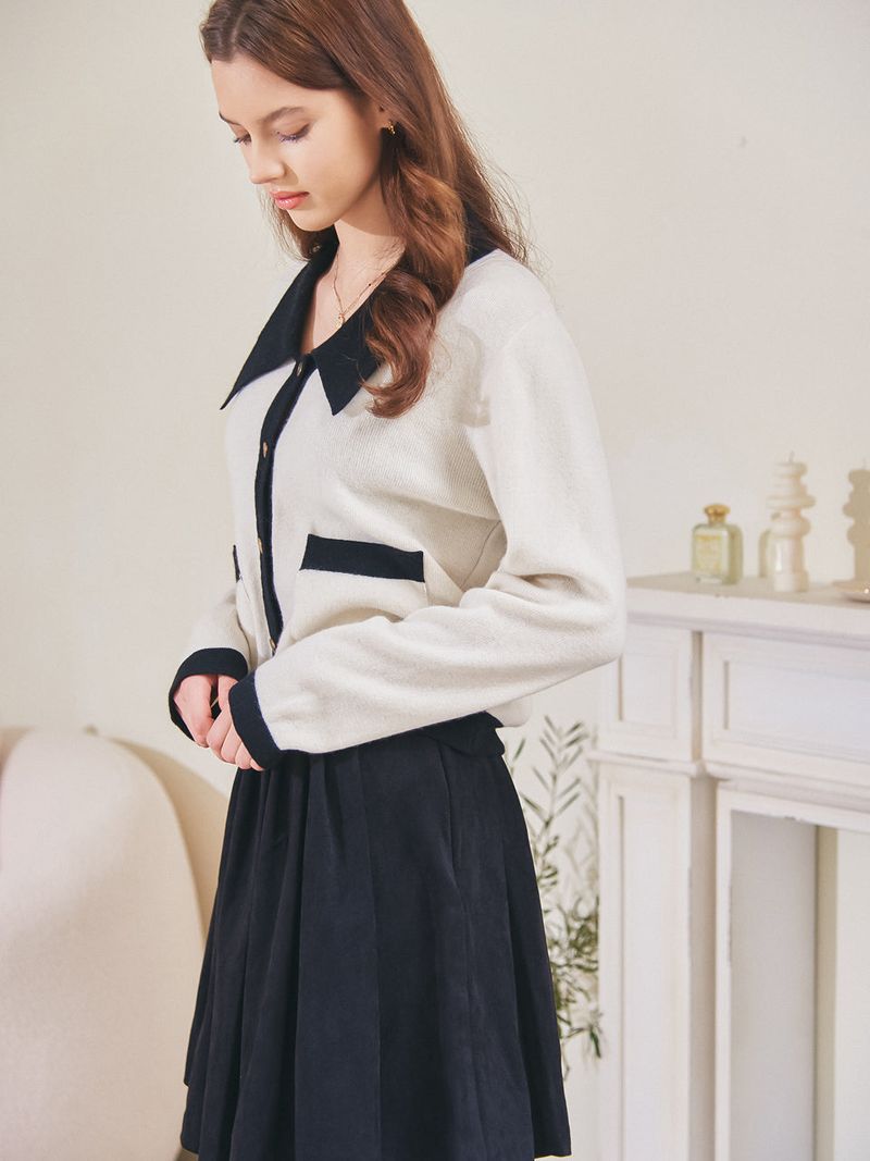 TUCK PLEATS MINI SKIRT_BLACK