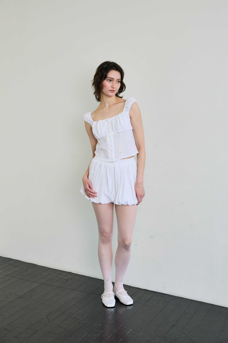  CUDDLY BALLOON SKIRT PANTS / WHITE