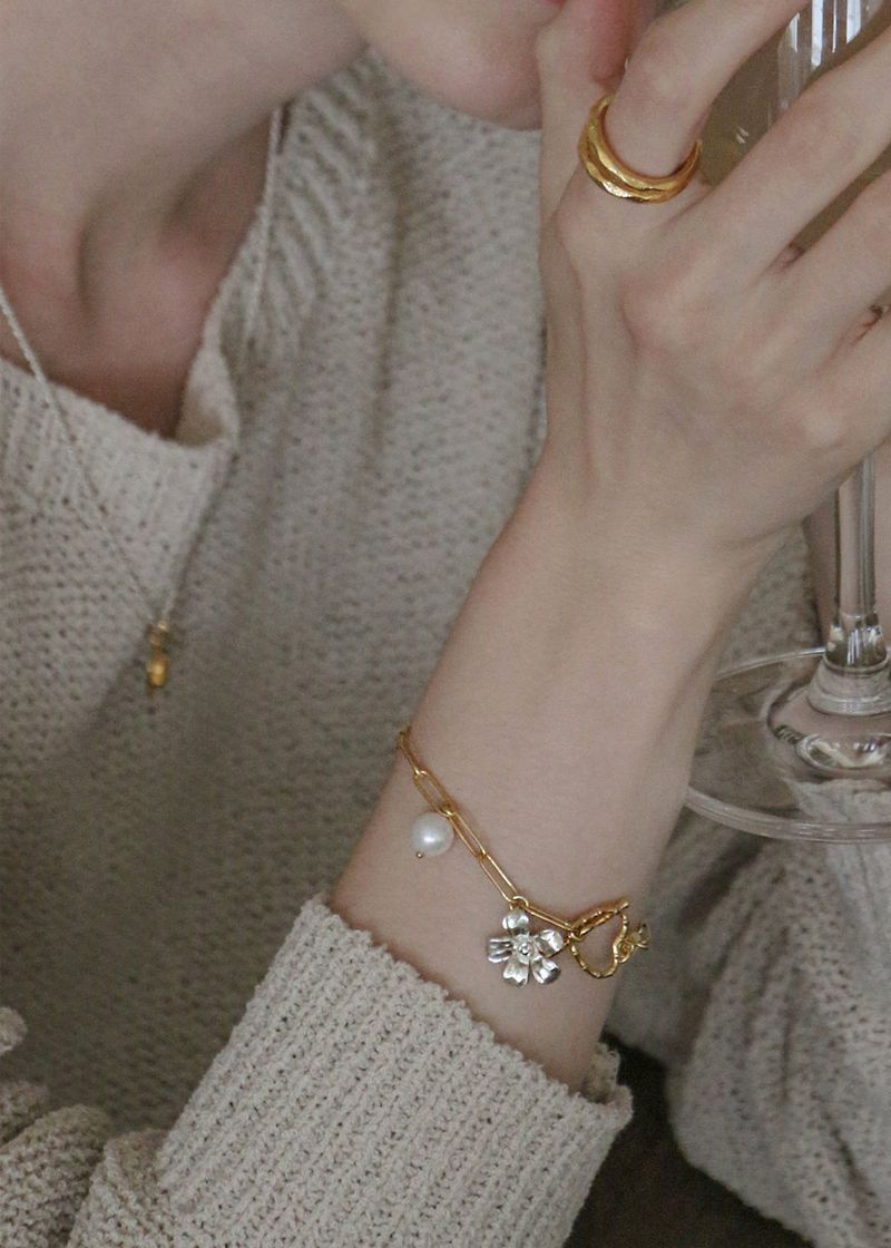 silver925 flower more bracelet SV