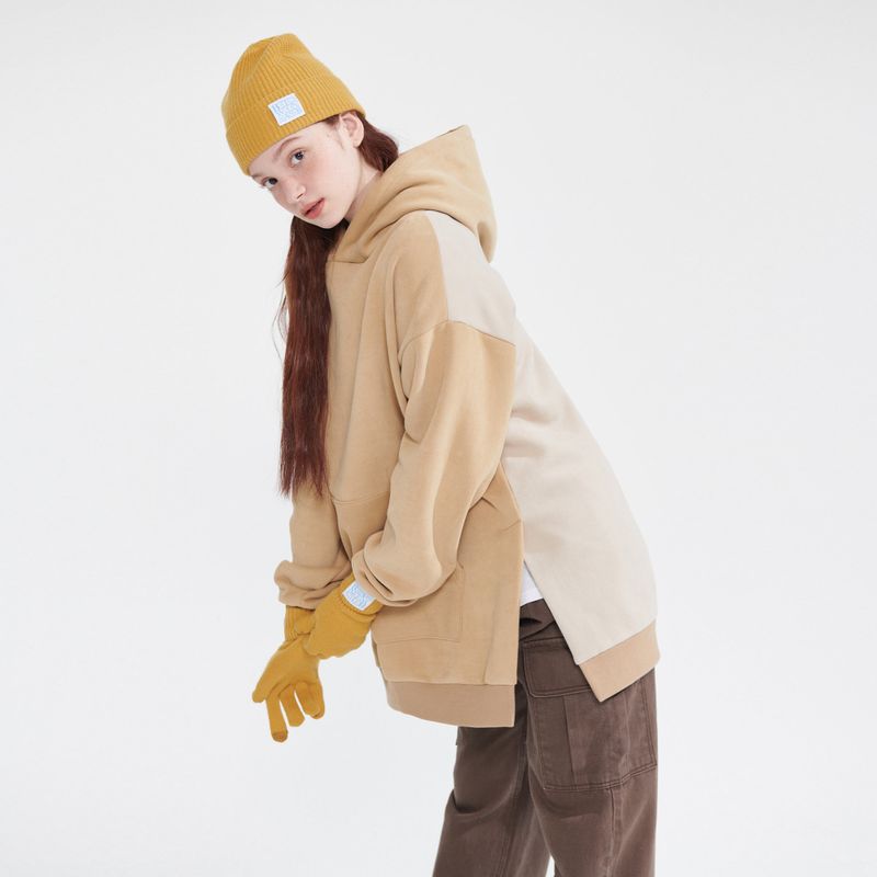 NAPPING HOODIE LONG SWEATSHIRT_BEIGE