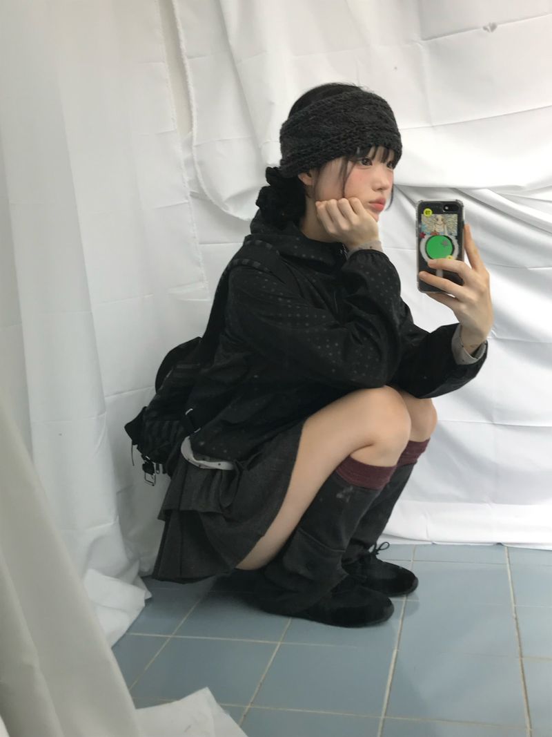 double frill pleated skirt