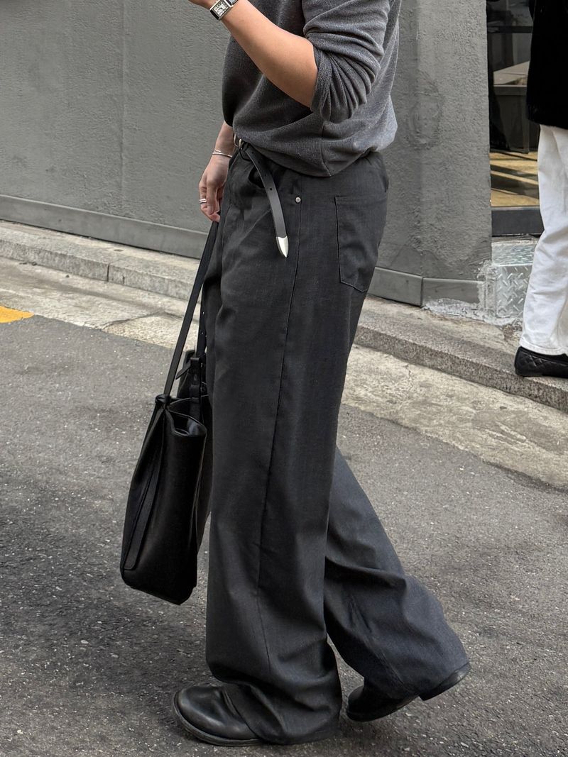 Avan stripe rivet slacks