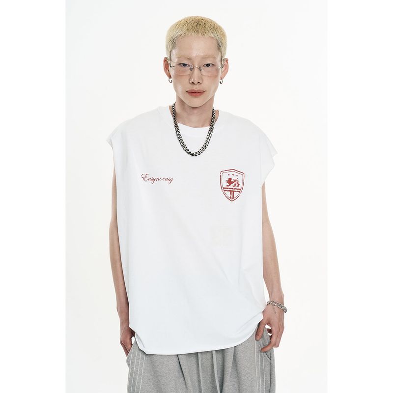 EASY NO EASY(イージーノーイージー)の「Raw-cut box sleeveless - White(Tops)」