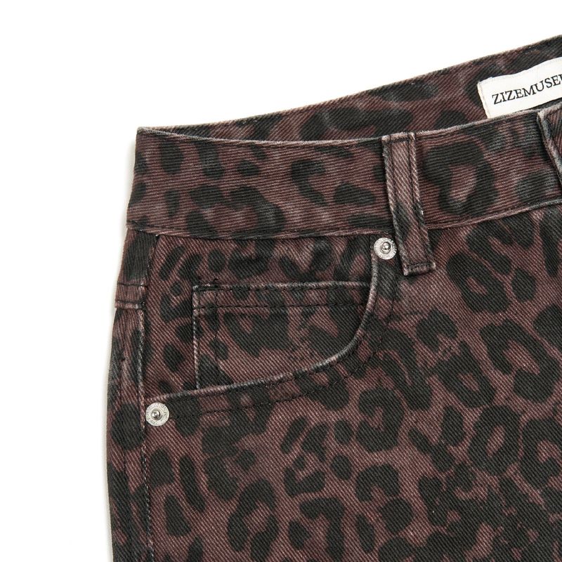 LEOPARD WIDE PANTS (WINE)