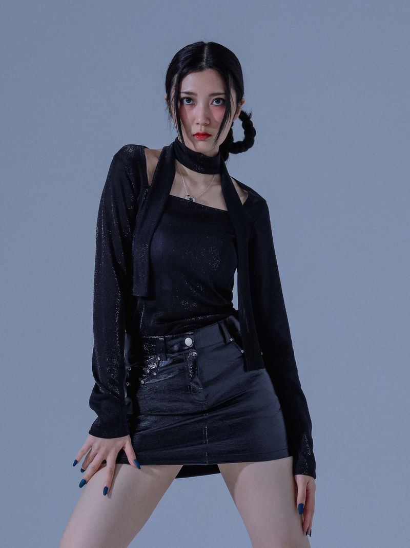 DILETTANTISME（ディレッタンティズム）の「METAL SQUARE NECK scarf T (BK)（Tops）」