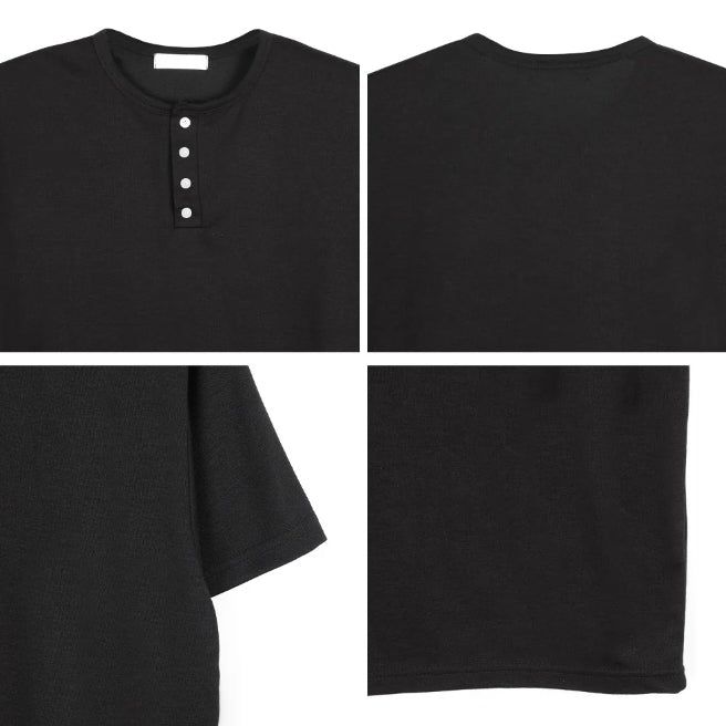 Para Soft Henley Neck Short Sleeve Tee