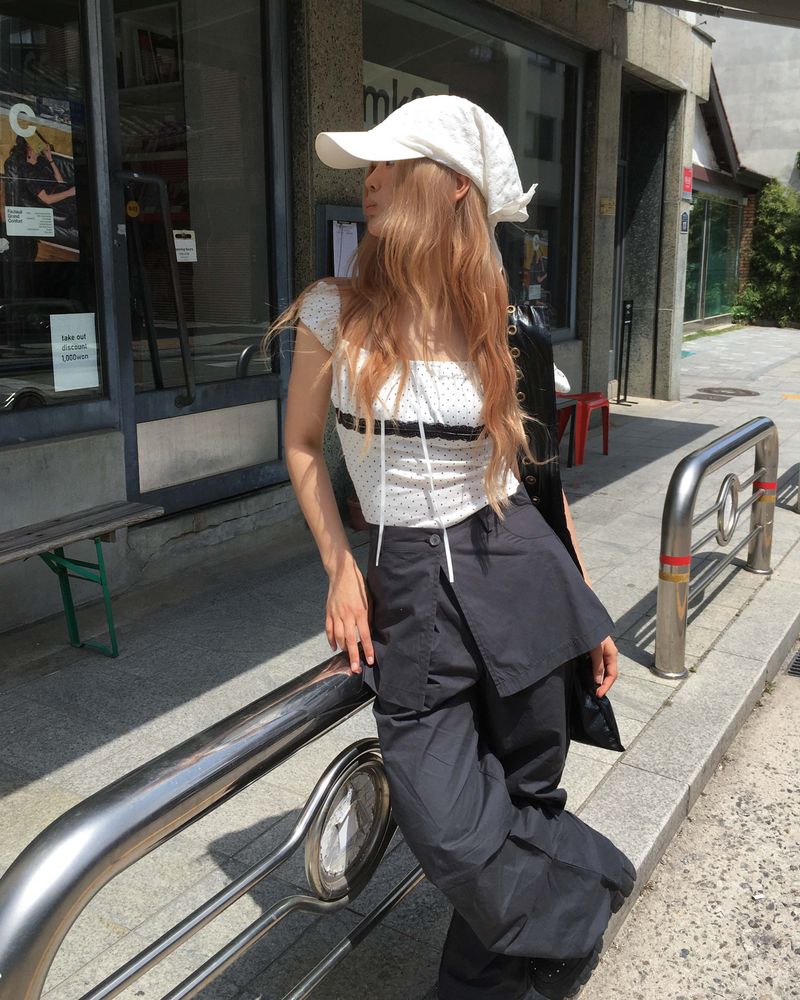 Pintuck skirt pants