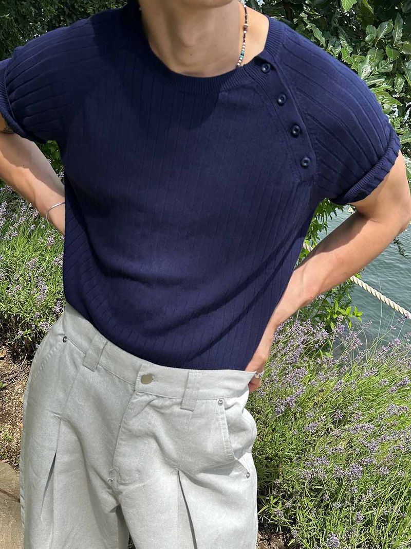 Side button golgi half knit(6color)