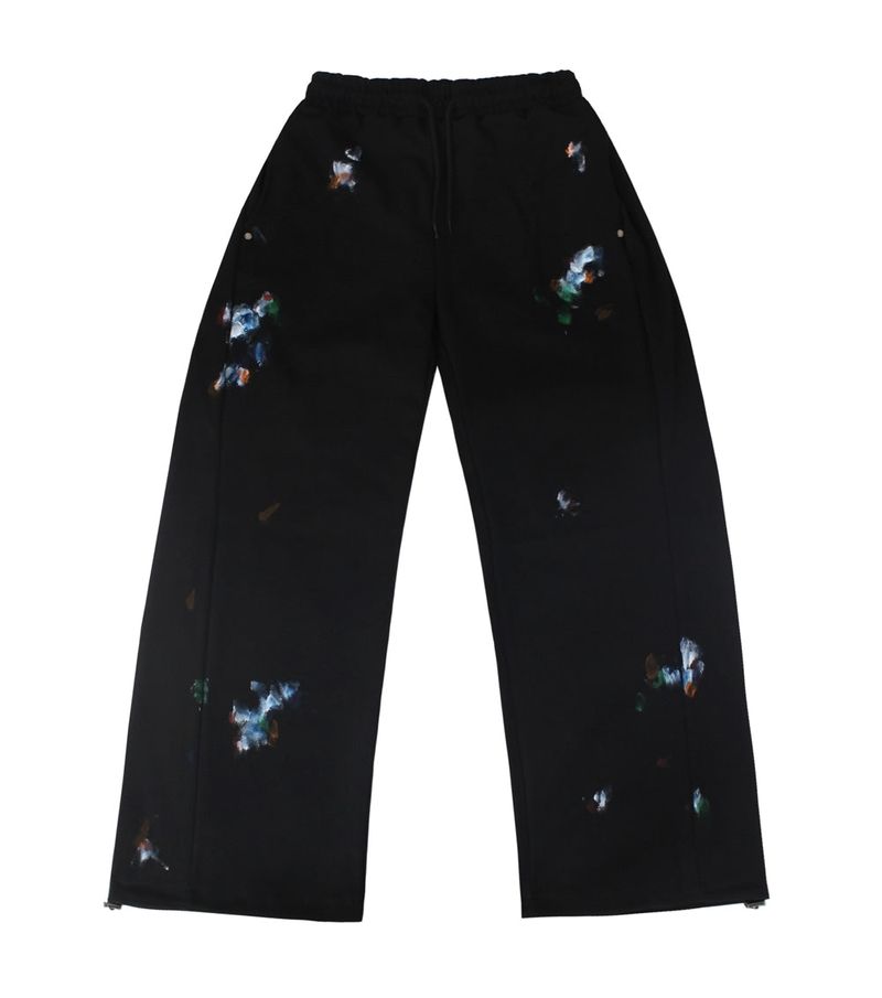 RUNDS（ランド）の「color painting side tuck sweat pants (black)（Pants）」