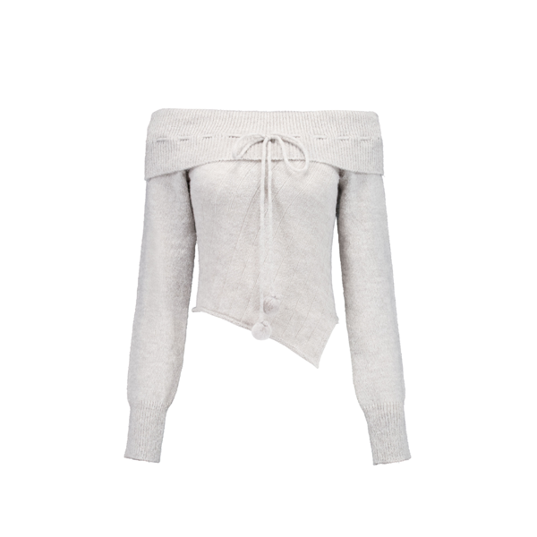 Forusring（フォーラスリング）の「COTTON CANDY OFF-SHOULDER KNIT [GREY]（Tops）」