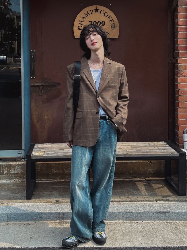 Laurent Over Check Blazer