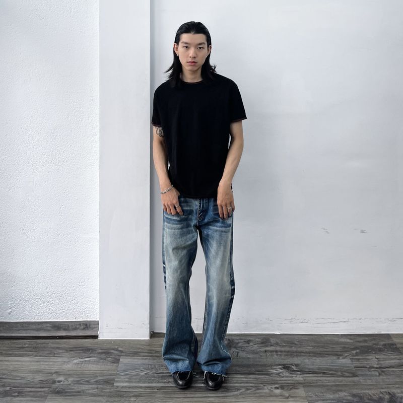 Black Brown Contrast Tee