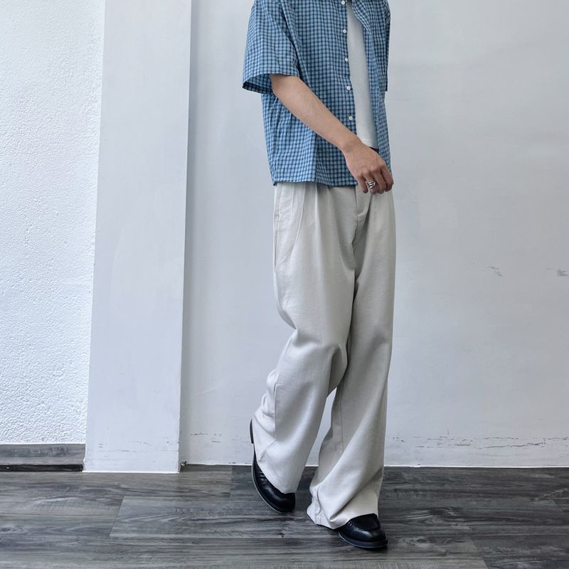 Mist Silver Pleated Pants