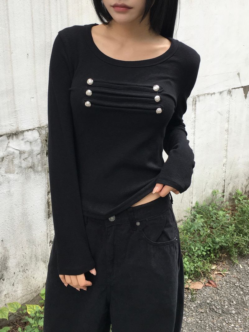 Léon Metal Slim Button Long Sleeve (3c)
